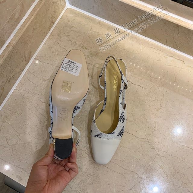 Chanel女鞋 香奈兒時尚經典涼鞋 Chanel中跟涼鞋  naq1098